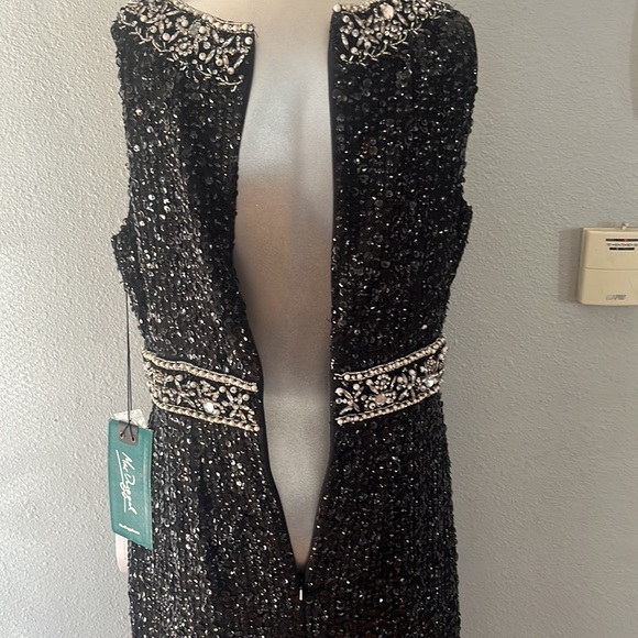 Max Duggal SLEEVELESS HIGH NECK BEADED MIDI SHEATH DRESS 10739 - Picture 8 of 15